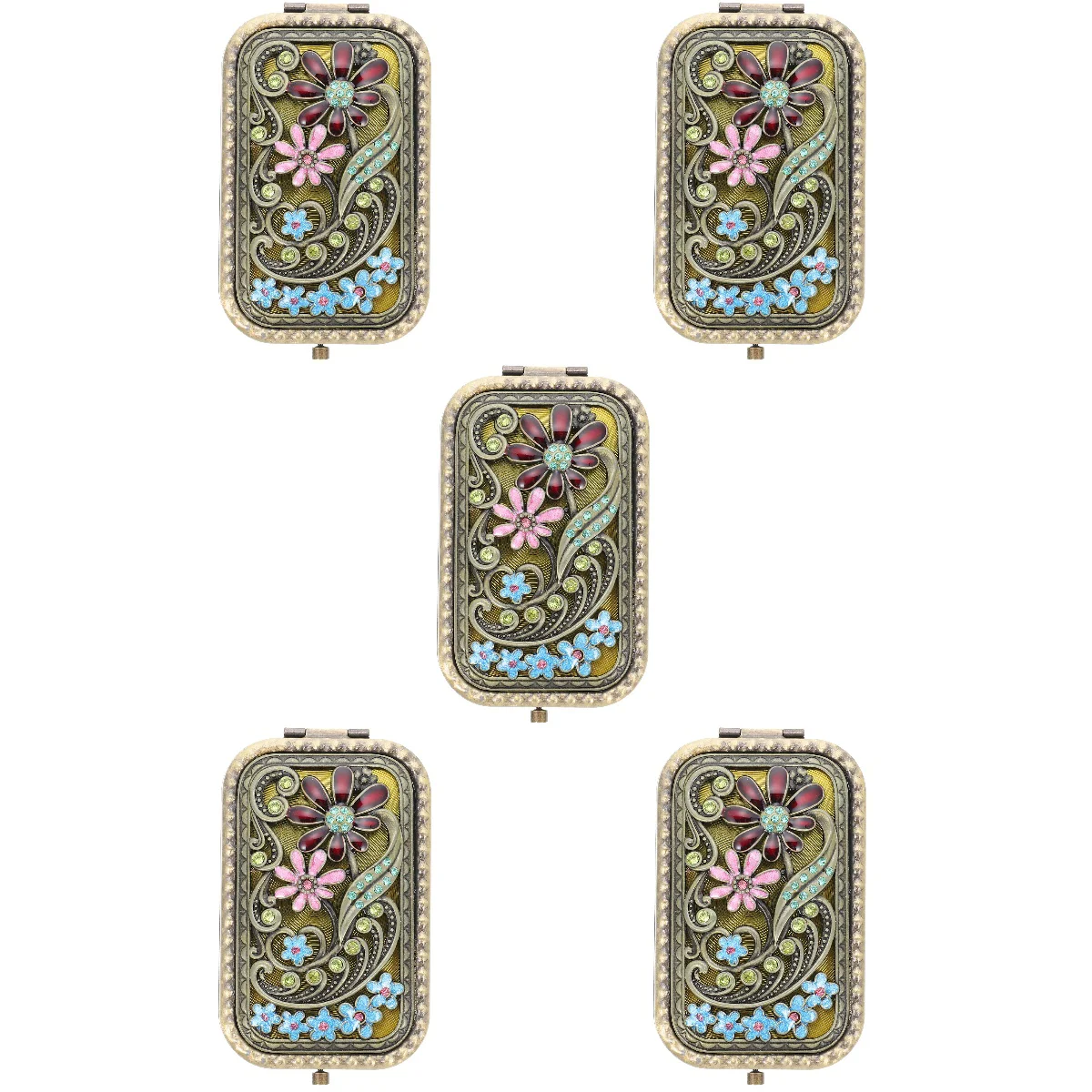 5pcs Retro Foldable Makeup Mirror Creative Antique Mirror Small Double-sided Mirror
5pcs Retro Foldable Makeup Mirror Creative Antique Mirror Small Double-sided Mirror