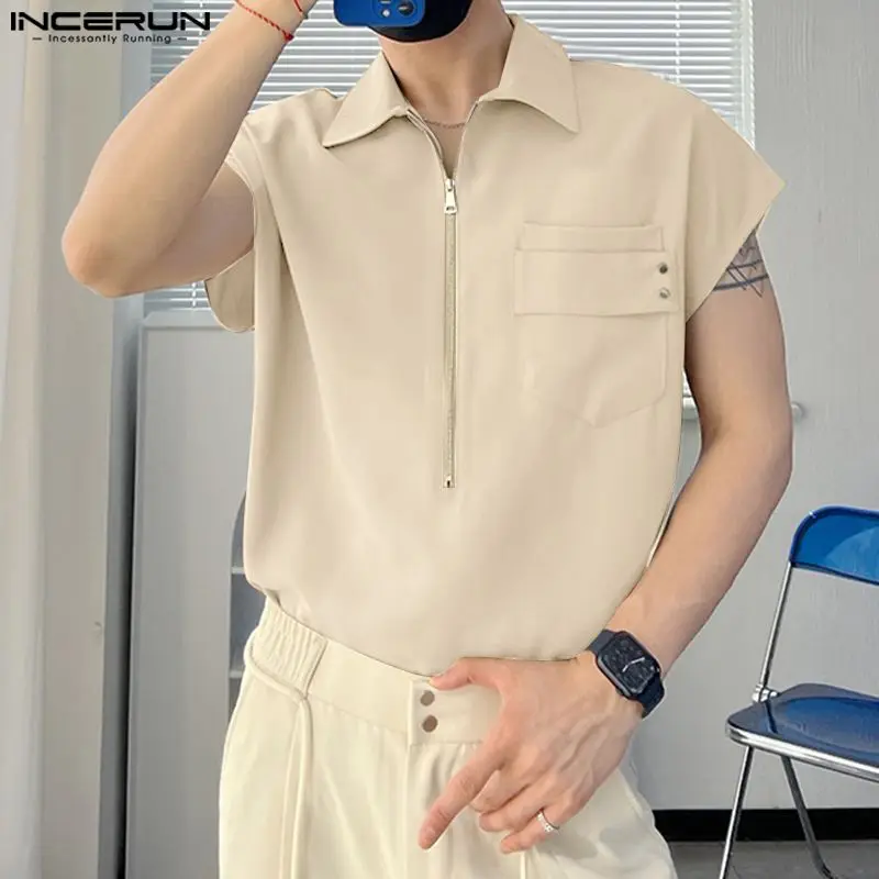 INCERUN Men Shirt Solid Color Lapel Sleeveless Zipper Pockets Casual Men Clothing Streetwear Summer 2023 Fashion Vests S-5XL
INCERUN Men Shirt Solid Color Lapel Sleeveless Zipper Pockets Casual Men Clothing Streetwear Summer 2023 Fashion Vests S-5XL