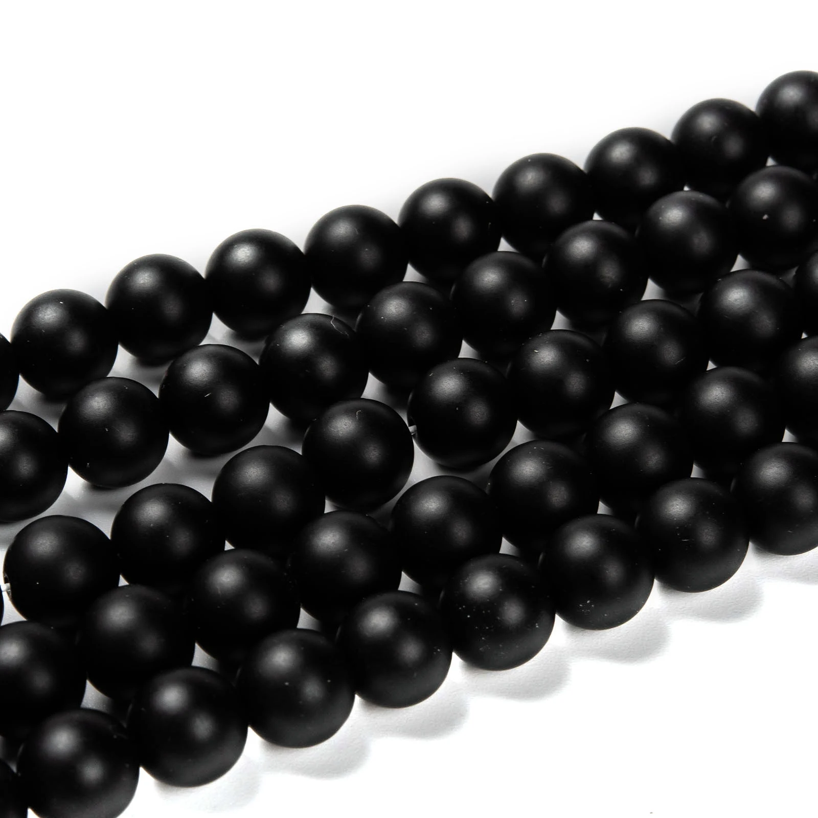 

10 Strands 4 6 8mm Round Frosted Natural Black Agate Beads Strand for Jewelry Making DIY Bracelet Necklace Dyed & Heated
