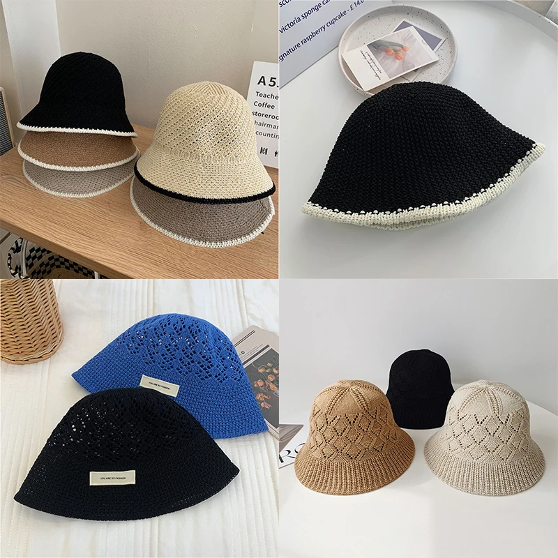 New Hollow Out Breathable Ice Hemp Knitted Bucket Hats Female Fashion Fisherman Basin Cap Thin Beach Summer Sun Women Panama Hat
New Hollow Out Breathable Ice Hemp Knitted Bucket Hats Female Fashion Fisherman Basin Cap Thin Beach Summer Sun Women Panama Hat