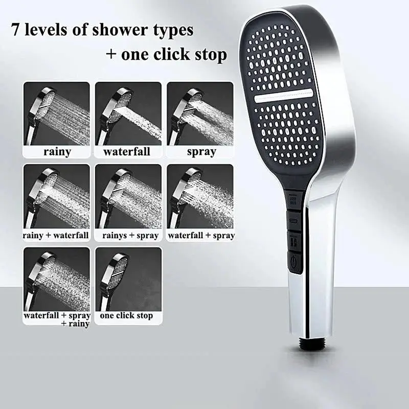 7 Mode Adjustable Rainfall Shower Large Flow Showerhead High Pressure Water Saving Shower Mixer Bathroom Accessories
7 Mode Adjustable Rainfall Shower Large Flow Showerhead High Pressure Water Saving Shower Mixer Bathroom Accessories