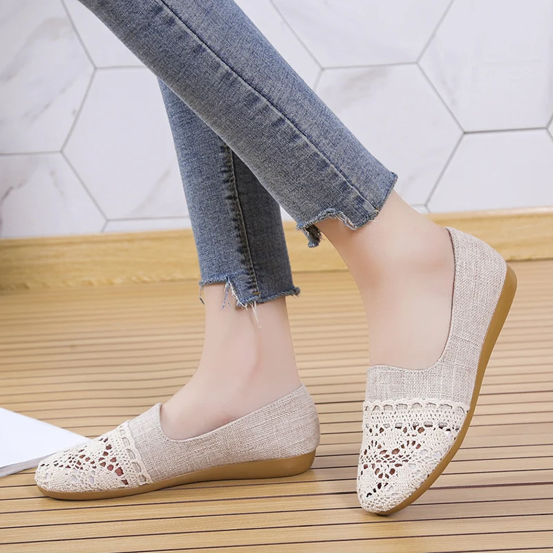 Hollow Out Breathable Loafers for Women 2022 Summer Canvas Soft Sole Ballet Flats Ladies Comfortable Slip on Casual Shoes Woman
Hollow Out Breathable Loafers for Women 2022 Summer Canvas Soft Sole Ballet Flats Ladies Comfortable Slip on Casual Shoes Woman