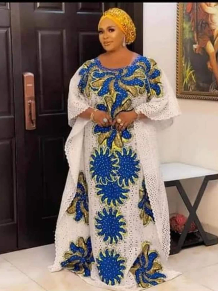 New Style African Women's Dashiki Water-Soluble Guipure Cord Lace Fabric Loose Long Dress White Free Size
New Style African Women's Dashiki Water-Soluble Guipure Cord Lace Fabric Loose Long Dress White Free Size