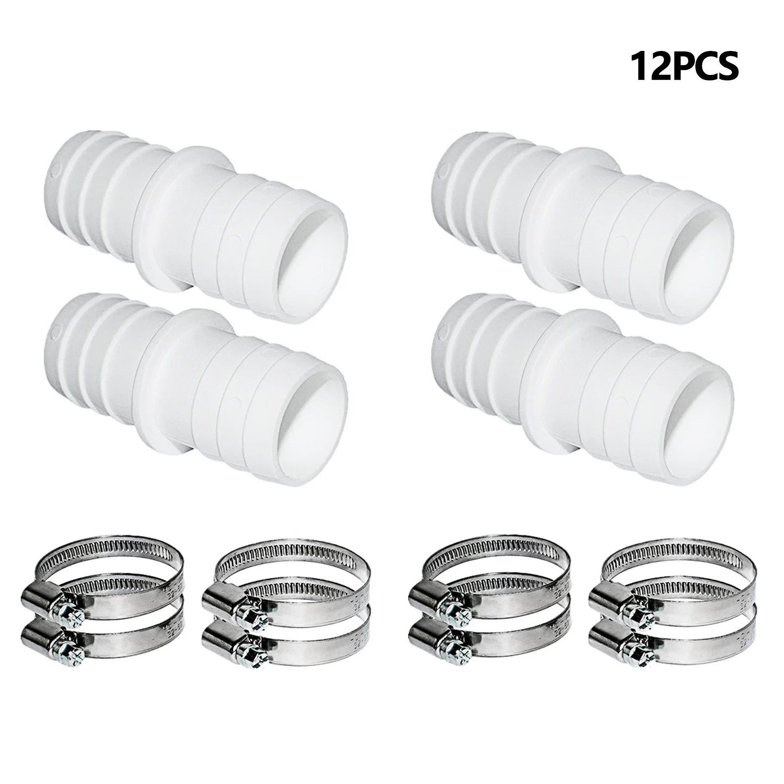 12pcs Hose Connectors Stainless Steel Outdoor Durable Adjustable With Clamps Fastener For Swimming Pool Safety Professional
12pcs Hose Connectors Stainless Steel Outdoor Durable Adjustable With Clamps Fastener For Swimming Pool Safety Professional