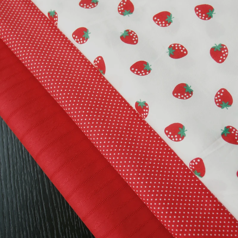 110x50cm Red Strawberry Dots Solid Color Jacquard Cotton Fabric, Making Shirt Dress Clothing DIY Cloth
110x50cm Red Strawberry Dots Solid Color Jacquard Cotton Fabric, Making Shirt Dress Clothing DIY Cloth