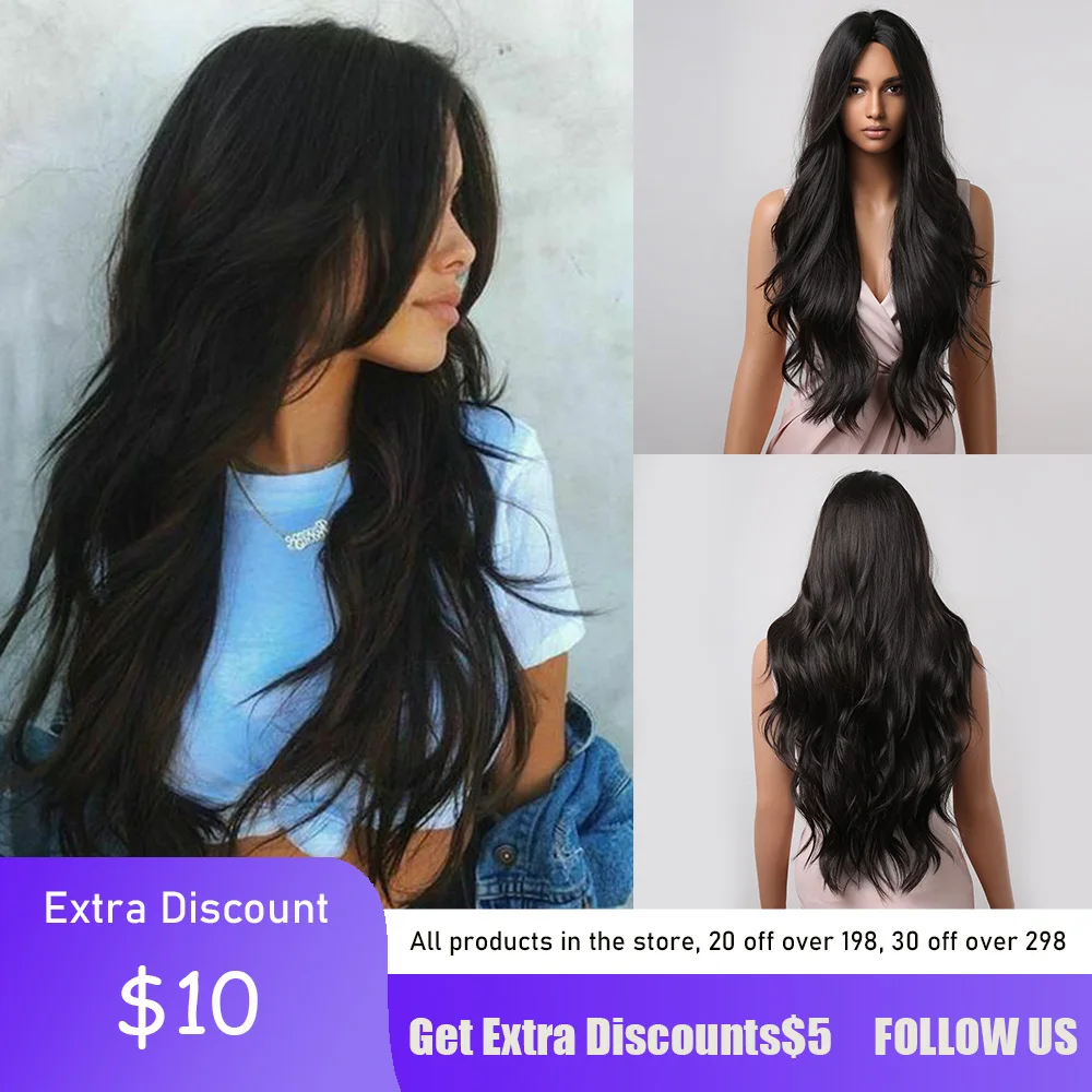Black Synthetic Wigs Long Wavy Wigs for African American Women Cosplay Daily Hair Wigs Middle Part Heat Resistant Wigs
Black Synthetic Wigs Long Wavy Wigs for African American Women Cosplay Daily Hair Wigs Middle Part Heat Resistant Wigs
