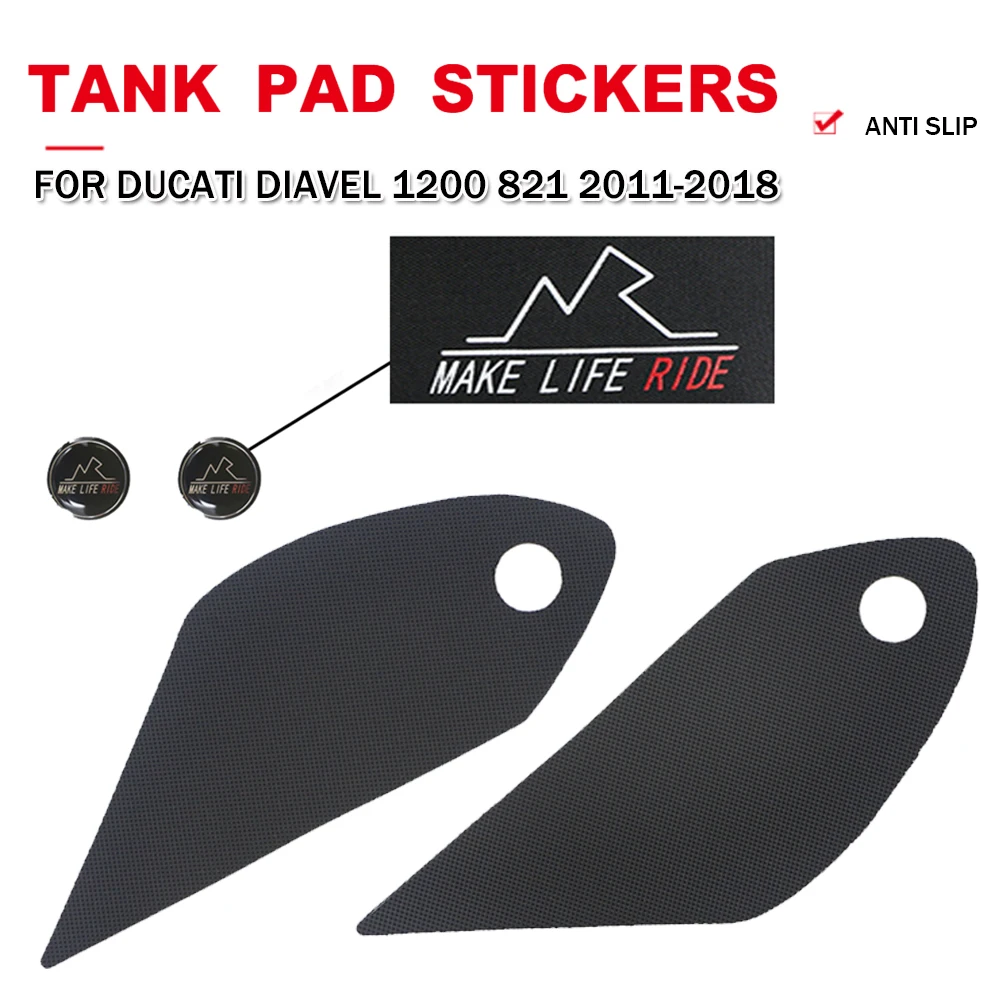 

For Ducati Diavel 1200 821 2011-2018 Motorcycle PVC Anti-Slip Tank Pad Sticker Gas Traction Side Knee Grip Protector Decal Cover