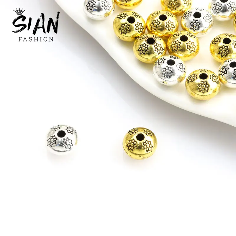 10pcs Vintage Round Flower Alloy Spacer Bead Charms Antique Silver Plated Alloy Metal Small Hole Beads DIY Bracelet Making Craft
10pcs Vintage Round Flower Alloy Spacer Bead Charms Antique Silver Plated Alloy Metal Small Hole Beads DIY Bracelet Making Craft