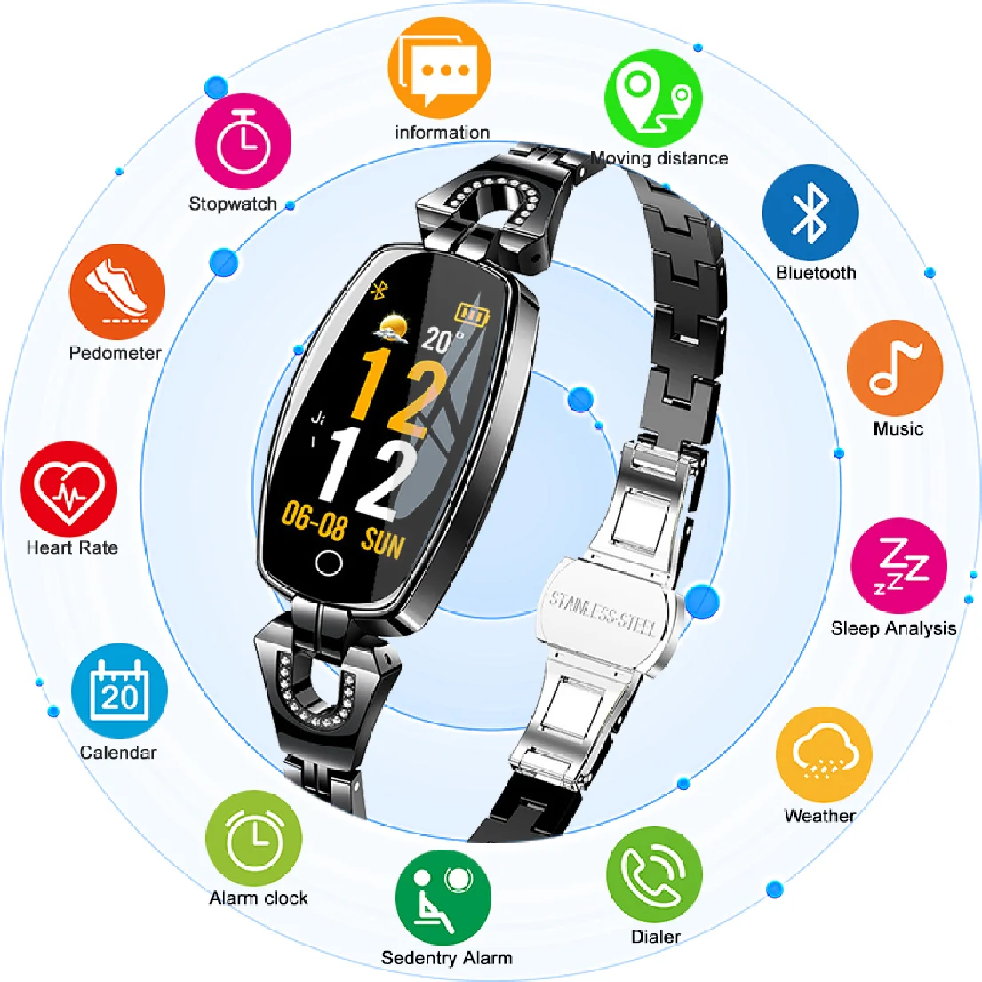 CHENXI 2022 New H8 Luxury Ladies Bluetooth Watches For Android IOS Fitness Bracelet Smartwatch Waterproof Heart Rate Monitoring
CHENXI 2022 New H8 Luxury Ladies Bluetooth Watches For Android IOS Fitness Bracelet Smartwatch Waterproof Heart Rate Monitoring