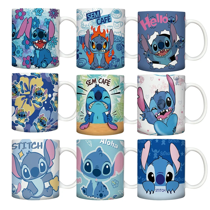 Креативная керамическая чашка Stitch Kawaii с героями мультфильмов мультистильная для