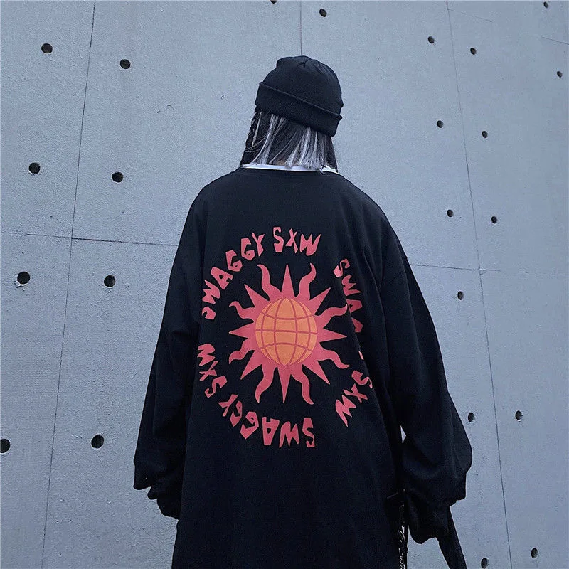 Spring Autumn Women Oversized Sweatshirt Long Sleeved Sunflower Print Harajuku T-shirt Gothic Ancient Girls' Tops y2k Streetwear
Spring Autumn Women Oversized Sweatshirt Long Sleeved Sunflower Print Harajuku T-shirt Gothic Ancient Girls' Tops y2k Streetwear