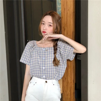 Vintage Basic Casual Loose Fashioin Button Line Square Neck Fashion Women Female Top Shirts
Vintage Basic Casual Loose Fashioin Button Line Square Neck Fashion Women Female Top Shirts