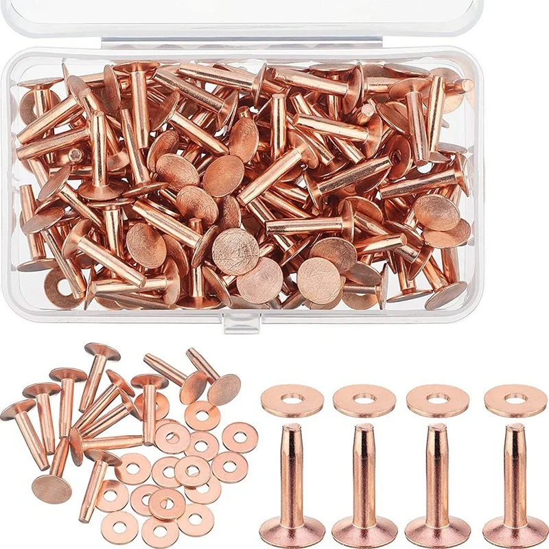 100 Sets Copper Rivets and Burrs Washers Leather Copper Rivet Fastener for Belts Wallets Collars Leather 5/8 Inch
100 Sets Copper Rivets and Burrs Washers Leather Copper Rivet Fastener for Belts Wallets Collars Leather 5/8 Inch