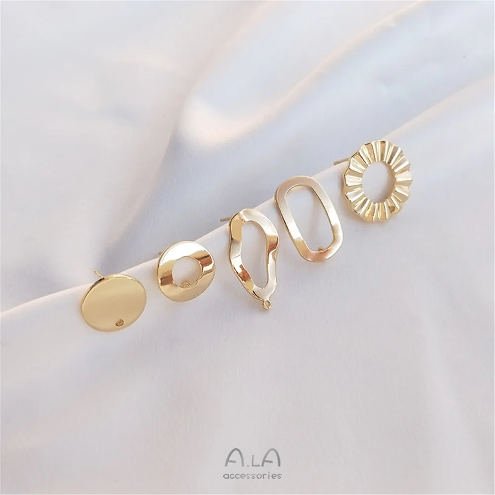 14K gold clad with dangling earrings round piece oval 925 silver pin handmade diy earrings fashion earrings
14K gold clad with dangling earrings round piece oval 925 silver pin handmade diy earrings fashion earrings