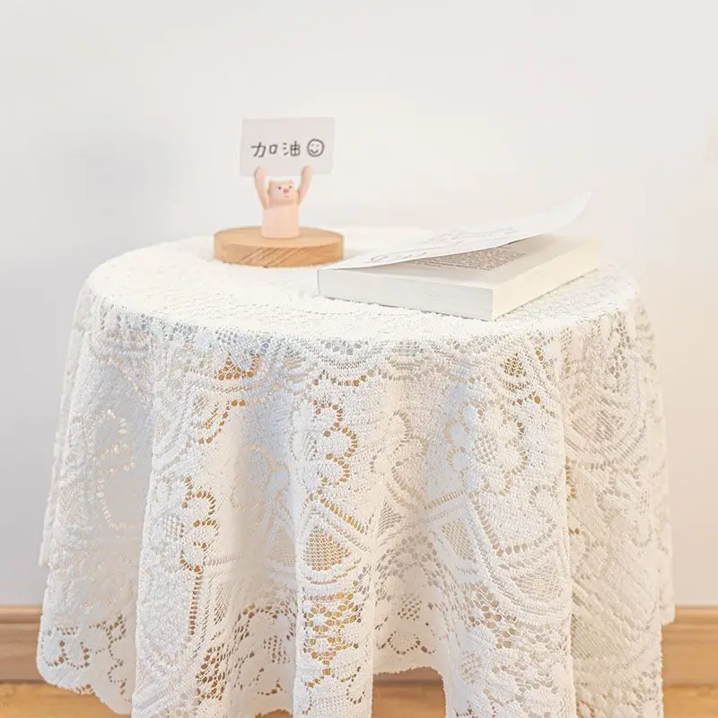 

Кружевная скатерть в стиле ins для чайного столика, квадратная атмосферная Прямоугольная подушка для стола, круглая скатерть для телевизора, прикроватный столик, скатерть