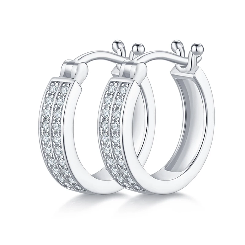 

SGARIT Jewellery S925 Silver 0.24CT Moissanite Earrings Fashion Jewelry Double Pave Setting Women Diamond Earrings