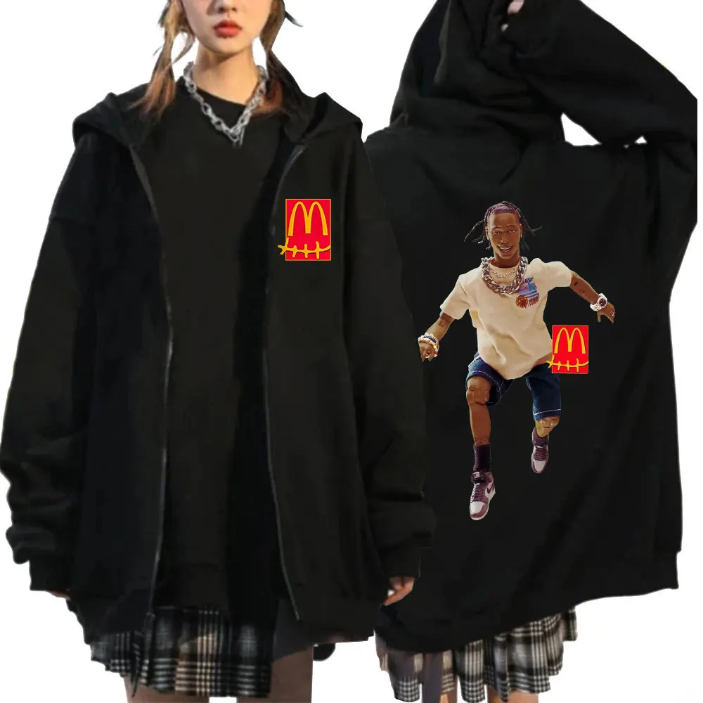 Rapper Travis Scott Zipper Hoodie Men's Casual Oversize Sweatshirt Hip Hop Streetwear Cactus Jack Print Cardigan Zip Up Coat
Rapper Travis Scott Zipper Hoodie Men's Casual Oversize Sweatshirt Hip Hop Streetwear Cactus Jack Print Cardigan Zip Up Coat