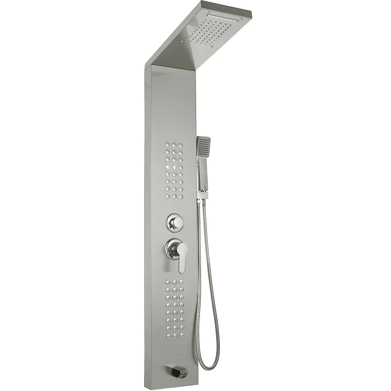 brand 5 in1 Shower Panel Tower System Brushed Silver Stainless Steel Multi-Function with Spout Rainfall
brand 5 in1 Shower Panel Tower System Brushed Silver Stainless Steel Multi-Function with Spout Rainfall
