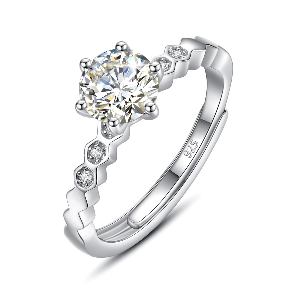 Madison Audury 1ct Moissanite Rings For Women Honeycomb Ring 925 Silver with Certificate Adjustable Size Wedding Trendy Jewelry
Madison Audury 1ct Moissanite Rings For Women Honeycomb Ring 925 Silver with Certificate Adjustable Size Wedding Trendy Jewelry