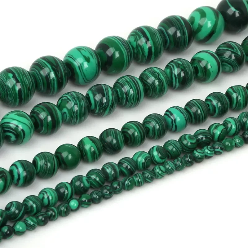 Quality 4/6/8/10/12mm synthesis Malachite Round Loose Bead Natural Stone Beads For DIY Bracelet Necklace Jewelry Findings 
Quality 4/6/8/10/12mm synthesis Malachite Round Loose Bead Natural Stone Beads For DIY Bracelet Necklace Jewelry Findings