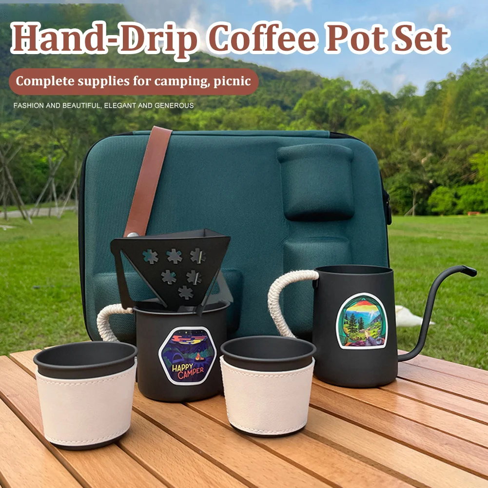 Outdoor Camping Coffee Kettle and Cup Set Stainless Steel Hand Drip Coffee Kettle Coffee Mug Tea Water Drinks Cup Drinkware
Outdoor Camping Coffee Kettle and Cup Set Stainless Steel Hand Drip Coffee Kettle Coffee Mug Tea Water Drinks Cup Drinkware