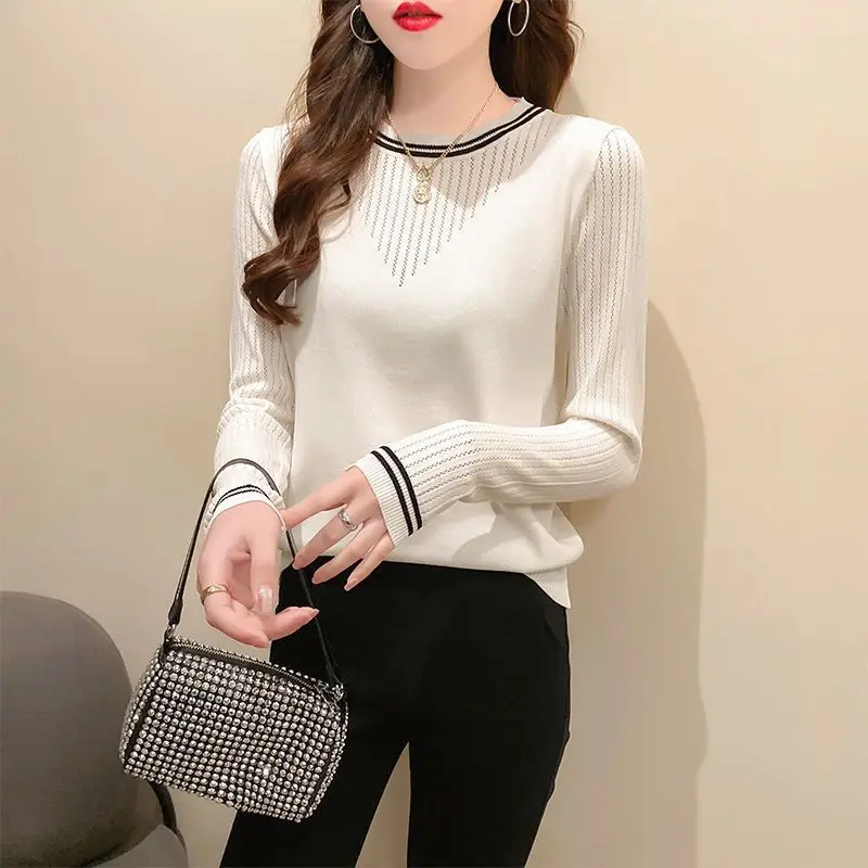 Women's Pullovers Sweaters Knitwear Thin Spring Autumn Versatile Slim Jumpers Long Sleeve Round Neck Hollow Out Screw Thread
Women's Pullovers Sweaters Knitwear Thin Spring Autumn Versatile Slim Jumpers Long Sleeve Round Neck Hollow Out Screw Thread