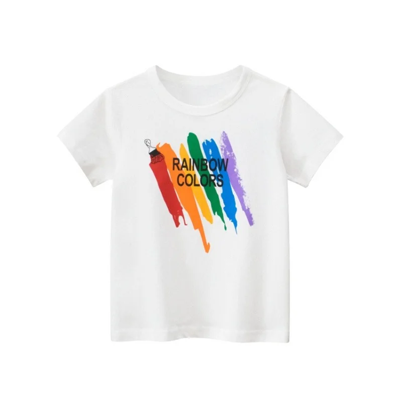 2023 Toddler Boy Cotton Short Sleeve T Shirts Kids Summer Clothes Boy Rainbow Colors T Shirt Boutique Outfits Baby Girl Tops
2023 Toddler Boy Cotton Short Sleeve T Shirts Kids Summer Clothes Boy Rainbow Colors T Shirt Boutique Outfits Baby Girl Tops