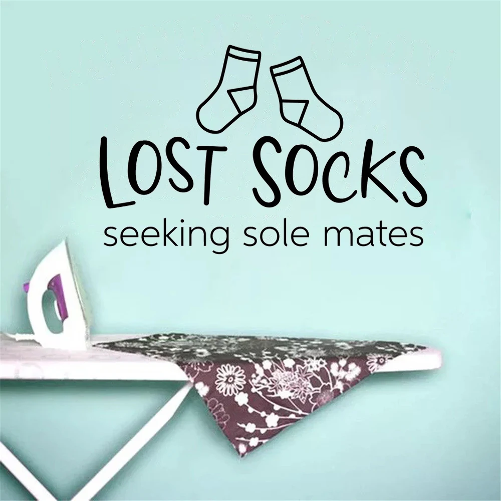 Lost Socks Seeking Sole Mates Quotes Wall Stickers For Laundry Room Decor Murals Removable Vinyl Poster Decals HJ1037
Lost Socks Seeking Sole Mates Quotes Wall Stickers For Laundry Room Decor Murals Removable Vinyl Poster Decals HJ1037
