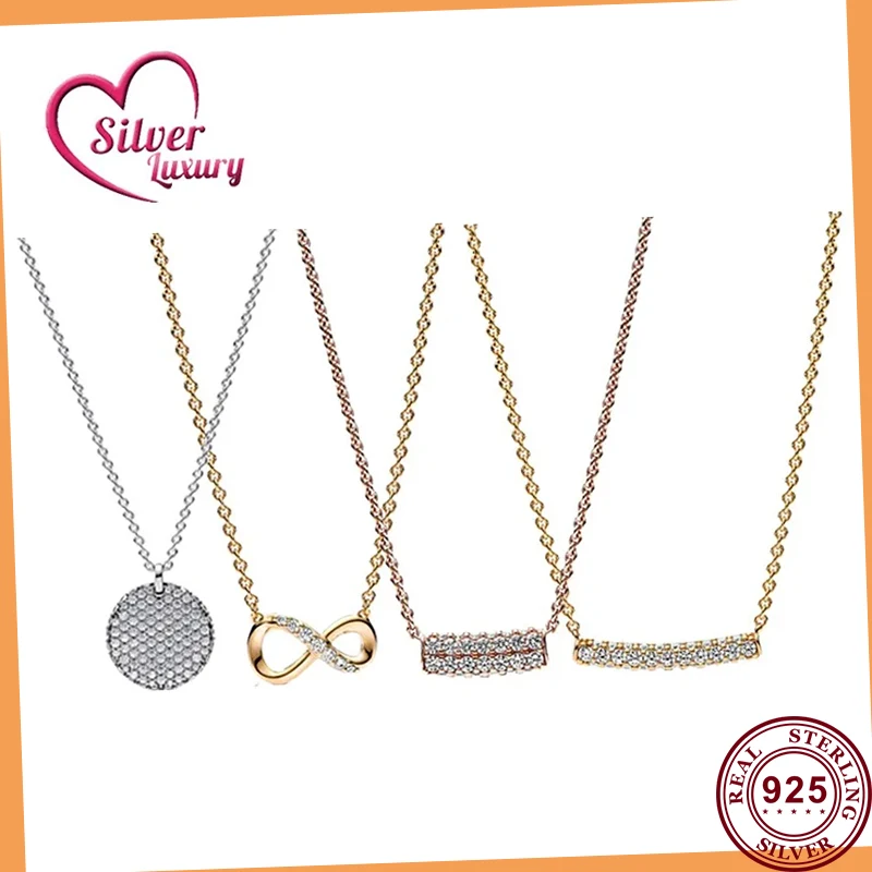 2023 New 925 Sterling Silver Sparkling Infinity Timeless Pavé Double-row Bar Round Single-Row Collier Necklace Women Jewelry Gif
2023 New 925 Sterling Silver Sparkling Infinity Timeless Pavé Double-row Bar Round Single-Row Collier Necklace Women Jewelry Gif