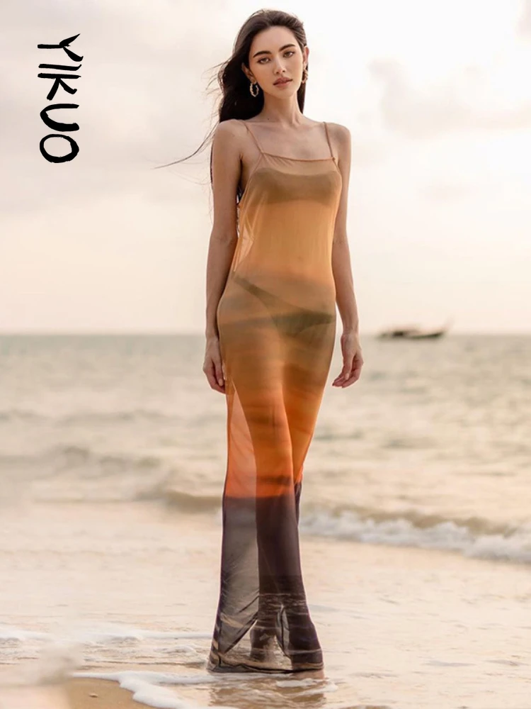 YIKUO Summer Maxi Dress 2022 Sexy Mesh Dresses Party Clubwear Fashion Perspective Multi Color See Through Sleeveless Women Cloth
YIKUO Summer Maxi Dress 2022 Sexy Mesh Dresses Party Clubwear Fashion Perspective Multi Color See Through Sleeveless Women Cloth