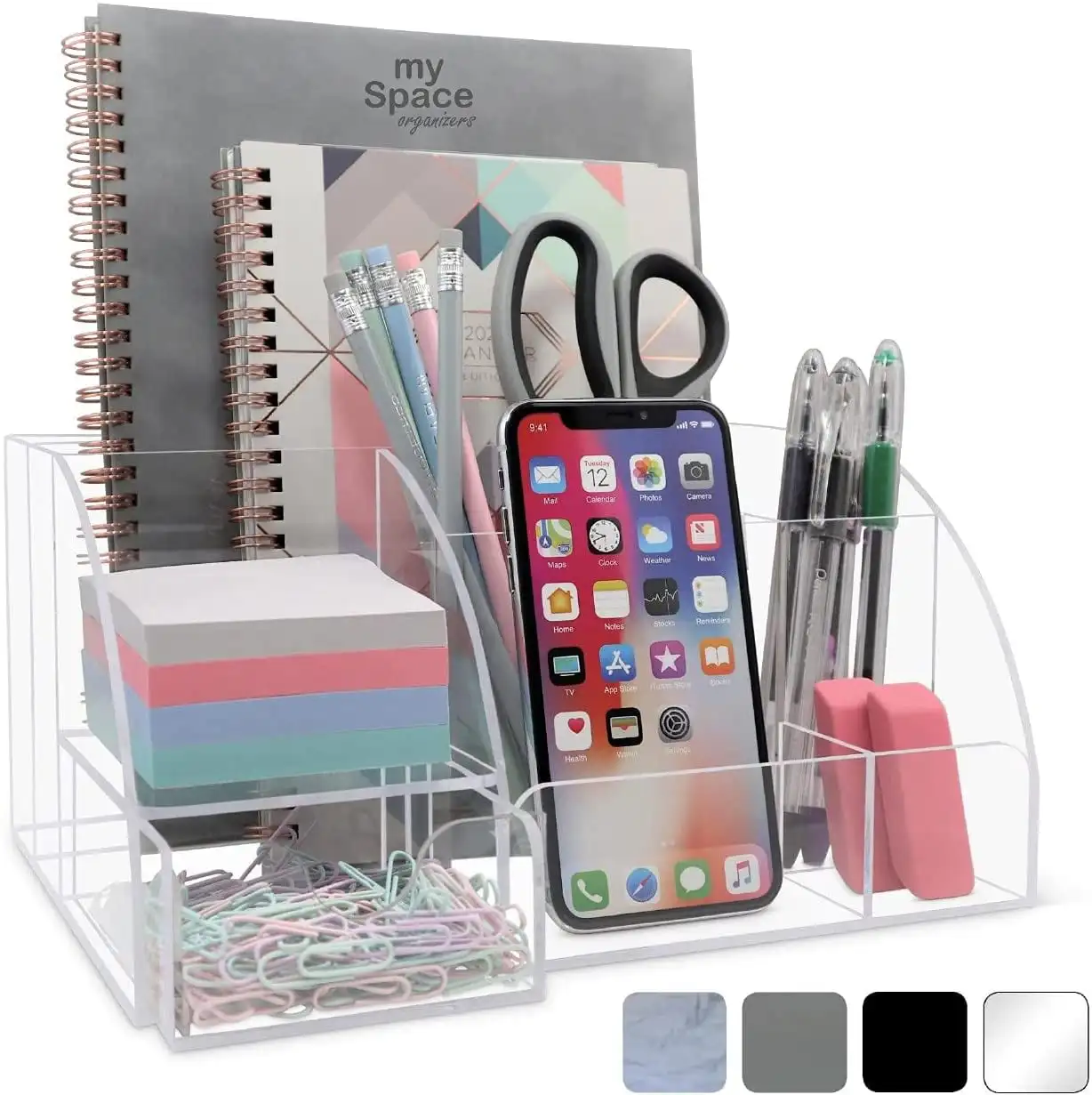 Clear Desk Organizer Acrylic For Home Office and School Supplies And Accessories
Clear Desk Organizer Acrylic For Home Office and School Supplies And Accessories