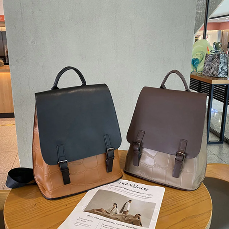 Fashion Colorblock Genuine Leather Backpack For Women Cowhide Travel Backpack Simple Teenager Girls Schoolbag Ladies Laptop Bag
Fashion Colorblock Genuine Leather Backpack For Women Cowhide Travel Backpack Simple Teenager Girls Schoolbag Ladies Laptop Bag