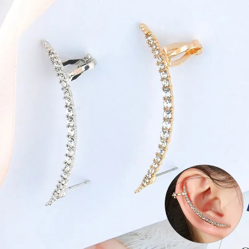 Trendy Earring Inlaid Crystal Moon Ear Cuff Shiny Rhinestone Earcuff Popular Jewelry Accessories Girl Gift Clip Earring
Trendy Earring Inlaid Crystal Moon Ear Cuff Shiny Rhinestone Earcuff Popular Jewelry Accessories Girl Gift Clip Earring