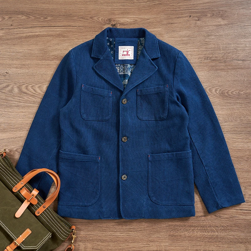 Men's Indigo Cargo Jacket Height Weight Cotton Lapel Multi-pocket Jacket Male French Vintage Thick Workwear Tooling Jacket Coat
Men's Indigo Cargo Jacket Height Weight Cotton Lapel Multi-pocket Jacket Male French Vintage Thick Workwear Tooling Jacket Coat