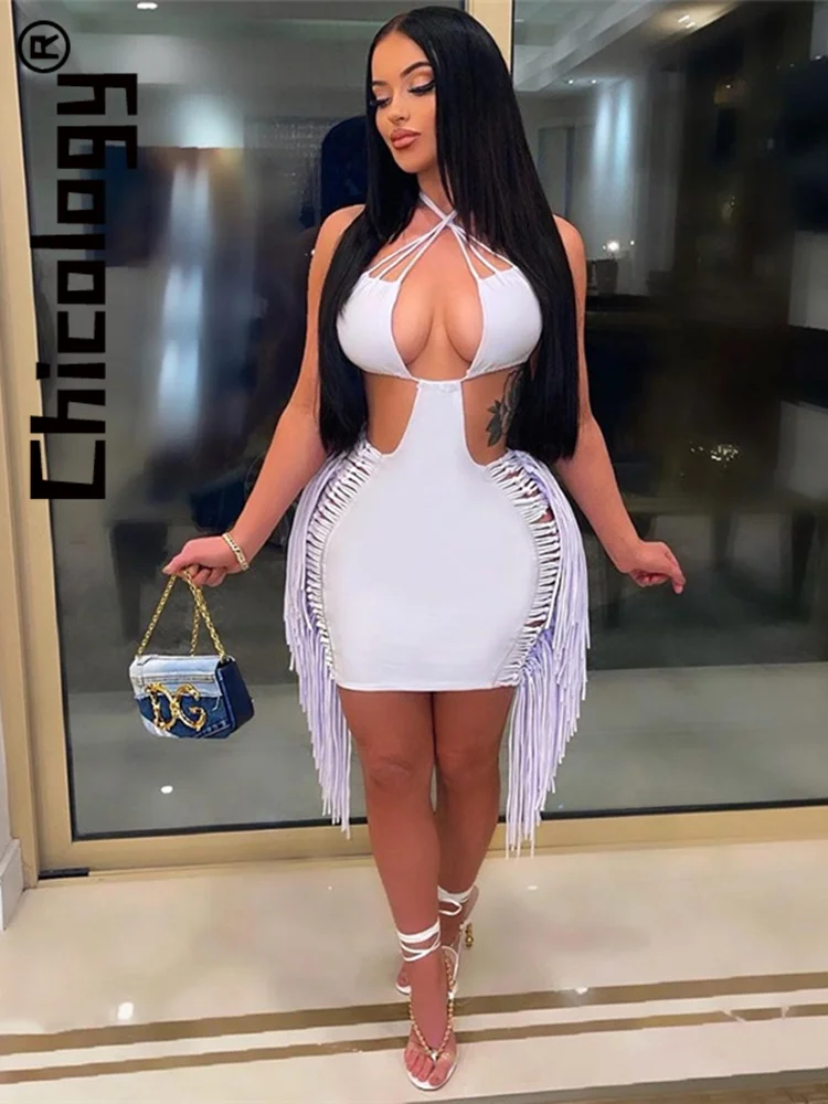 Chicology 2022 Women Sexy Tassels Halter Lollow Out Lace Up Sleeveless Backless Mini Dress Bodycon Sexy Party Club Y2K Clothes
Chicology 2022 Women Sexy Tassels Halter Lollow Out Lace Up Sleeveless Backless Mini Dress Bodycon Sexy Party Club Y2K Clothes