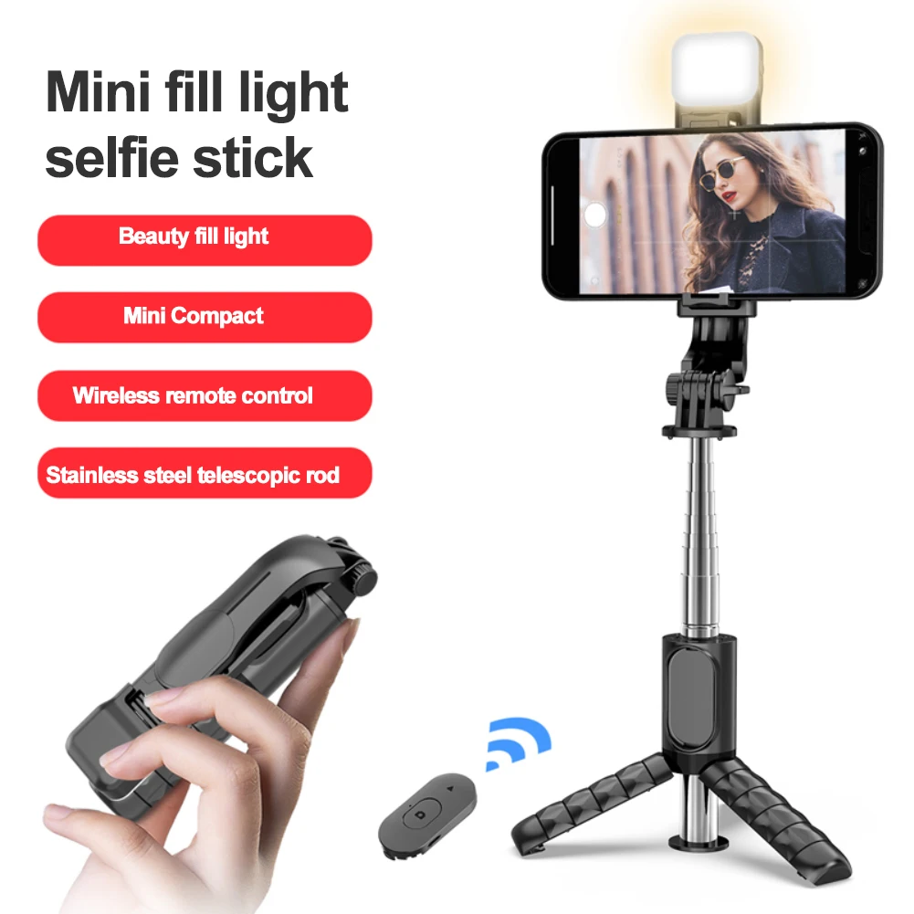 NEW Bluetooth-compatible Wireless Selfie Stick Mini Tripod With Fill Light Remote Shutter For IOS Android Phone
NEW Bluetooth-compatible Wireless Selfie Stick Mini Tripod With Fill Light Remote Shutter For IOS Android Phone