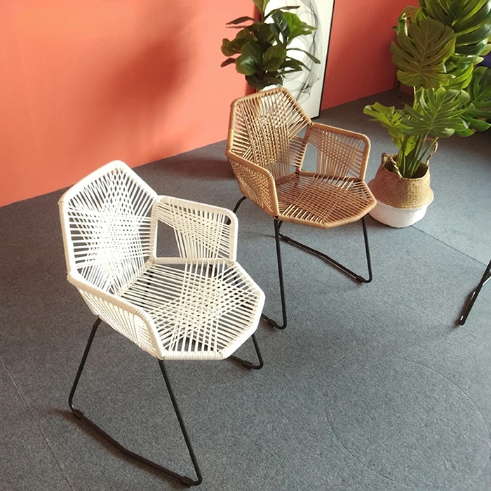 Woven Single Seat Chair Nordic Modern Simple Home Balcony Outdoor Courtyard Table and Chair Rattan Chair Metal Dining Chair
Woven Single Seat Chair Nordic Modern Simple Home Balcony Outdoor Courtyard Table and Chair Rattan Chair Metal Dining Chair