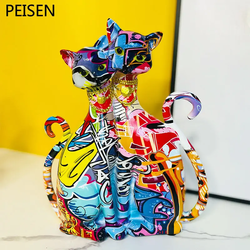 Creative Graffiti Couple Cat Ornaments Home Living Room Model Room Table Top Resin Decoration Wedding Gift Desk Decoration
Creative Graffiti Couple Cat Ornaments Home Living Room Model Room Table Top Resin Decoration Wedding Gift Desk Decoration