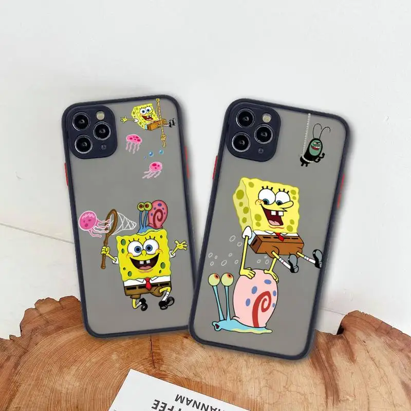 Cute cartoon SpongeBob Phone Case For iphone 13 12 11 Pro Max Mini XS 8 7 Plus X SE 2020 XR Matte Transparent Cover
Cute cartoon SpongeBob Phone Case For iphone 13 12 11 Pro Max Mini XS 8 7 Plus X SE 2020 XR Matte Transparent Cover