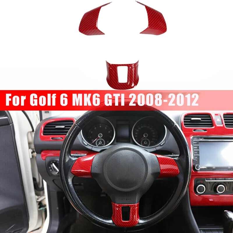 3Pcs Red Carbon Fiber Steering Wheel Switch Cover Panel Trim for Golf 6 MK6 - 2008-2012 Decoration Accessories
3Pcs Red Carbon Fiber Steering Wheel Switch Cover Panel Trim for Golf 6 MK6 - 2008-2012 Decoration Accessories