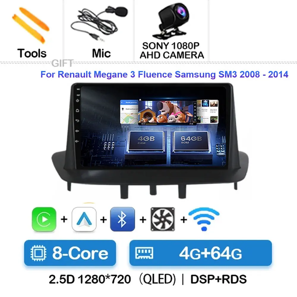Автомагнитола на Android 14 для Renault Megane 3 Fluence 2008-2014, мультимедийный видеоплеер, навигация, стерео, DVD, Carplay, головное устройство, Wi-Fi 
Автомагнитола на Android 14 для Renault Megane 3 Fluence 2008-2014, мультимедийный видеоплеер, навигация, стерео, DVD, Carplay, головное устройство, Wi-Fi