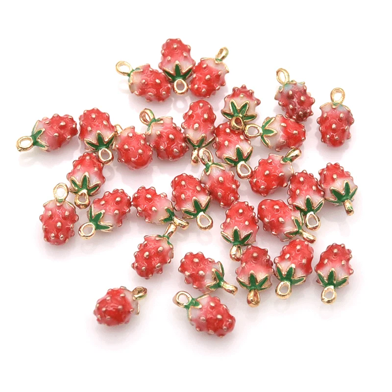 10pcs Alloy Metal Enamel Fruit Pendants 3D Strawberry Charms For DIY Earring Bracelet Necklace Jewerly Making Ornament
10pcs Alloy Metal Enamel Fruit Pendants 3D Strawberry Charms For DIY Earring Bracelet Necklace Jewerly Making Ornament