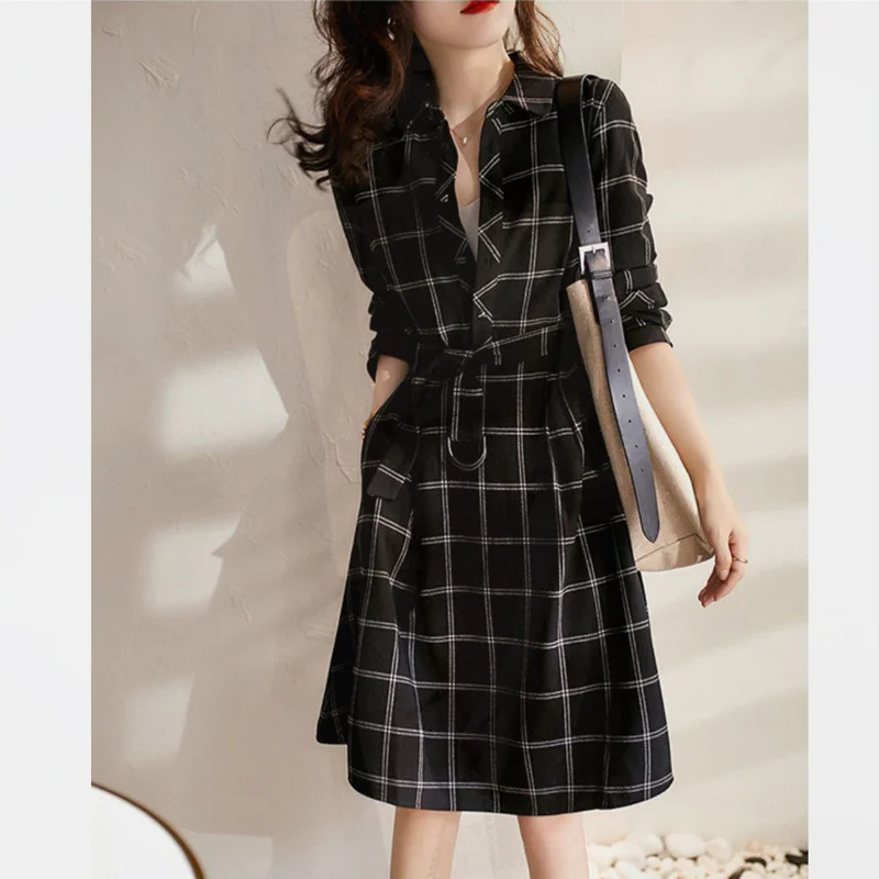 Spring French ladies plaid shirt skirt design sense waist slim temperament goddess fan dress female
Spring French ladies plaid shirt skirt design sense waist slim temperament goddess fan dress female