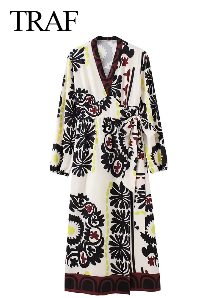 TRAF 2022 Trend Dress Long Sleeve Print Retro Fashion Asymmetric Cardigan Belt Bow V-Neck Chic Dress Women + Series Loose Pants
TRAF 2022 Trend Dress Long Sleeve Print Retro Fashion Asymmetric Cardigan Belt Bow V-Neck Chic Dress Women + Series Loose Pants