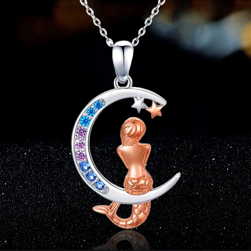 WANGAIYAO new fashion temperament mermaid pendant necklace female niche design sense star moon collarbone chain jewelry
WANGAIYAO new fashion temperament mermaid pendant necklace female niche design sense star moon collarbone chain jewelry