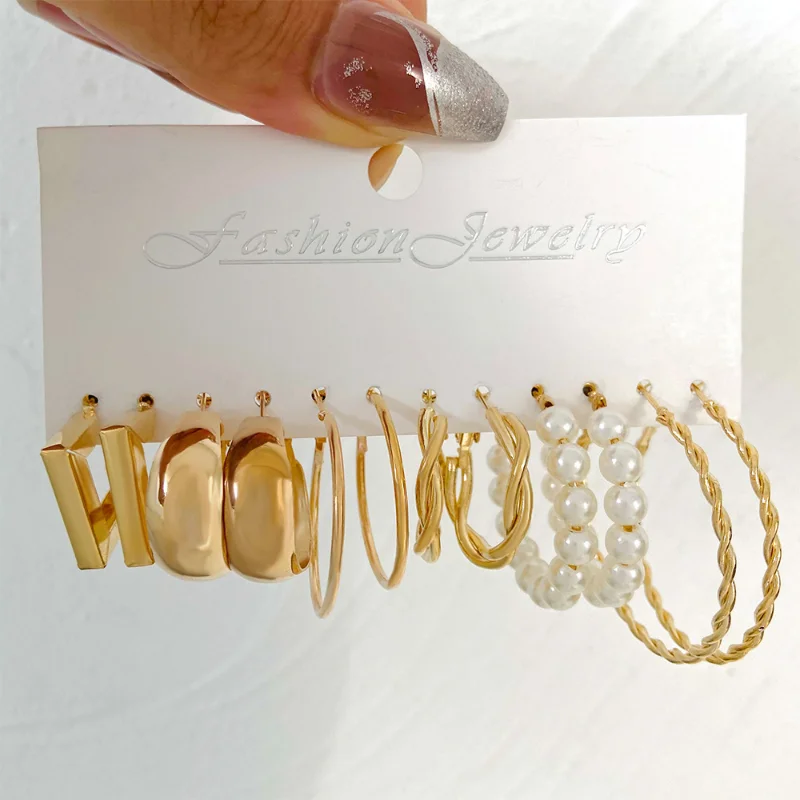 6 Pairs New Fashion Pearl Fried Dough Twist Earrings Set For Women Simple Retro C-Shaped Geometry Jewelry Accessories Gifts
6 Pairs New Fashion Pearl Fried Dough Twist Earrings Set For Women Simple Retro C-Shaped Geometry Jewelry Accessories Gifts