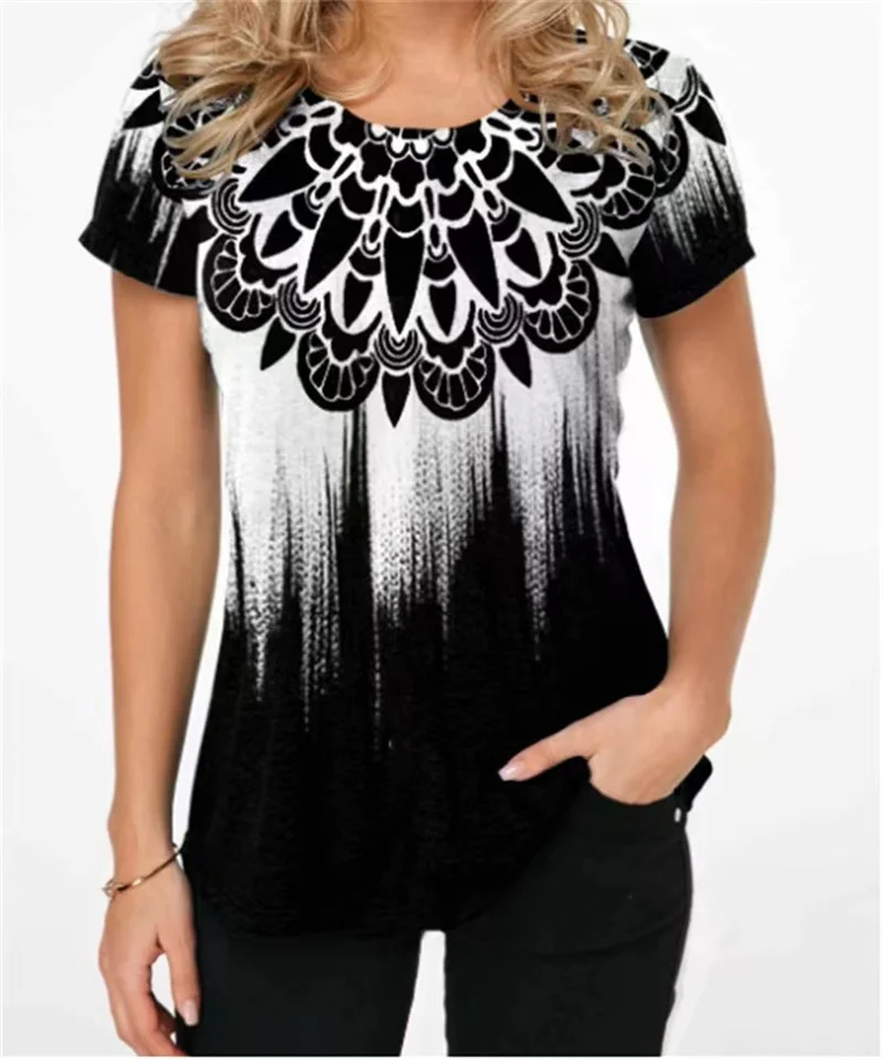Summer Women T-shirt 3D Fashion Printing Gradient Harajuku T Shirt Oversized Tee for Ladies Clothing New Short Sleeve O-Neck Top
Summer Women T-shirt 3D Fashion Printing Gradient Harajuku T Shirt Oversized Tee for Ladies Clothing New Short Sleeve O-Neck Top