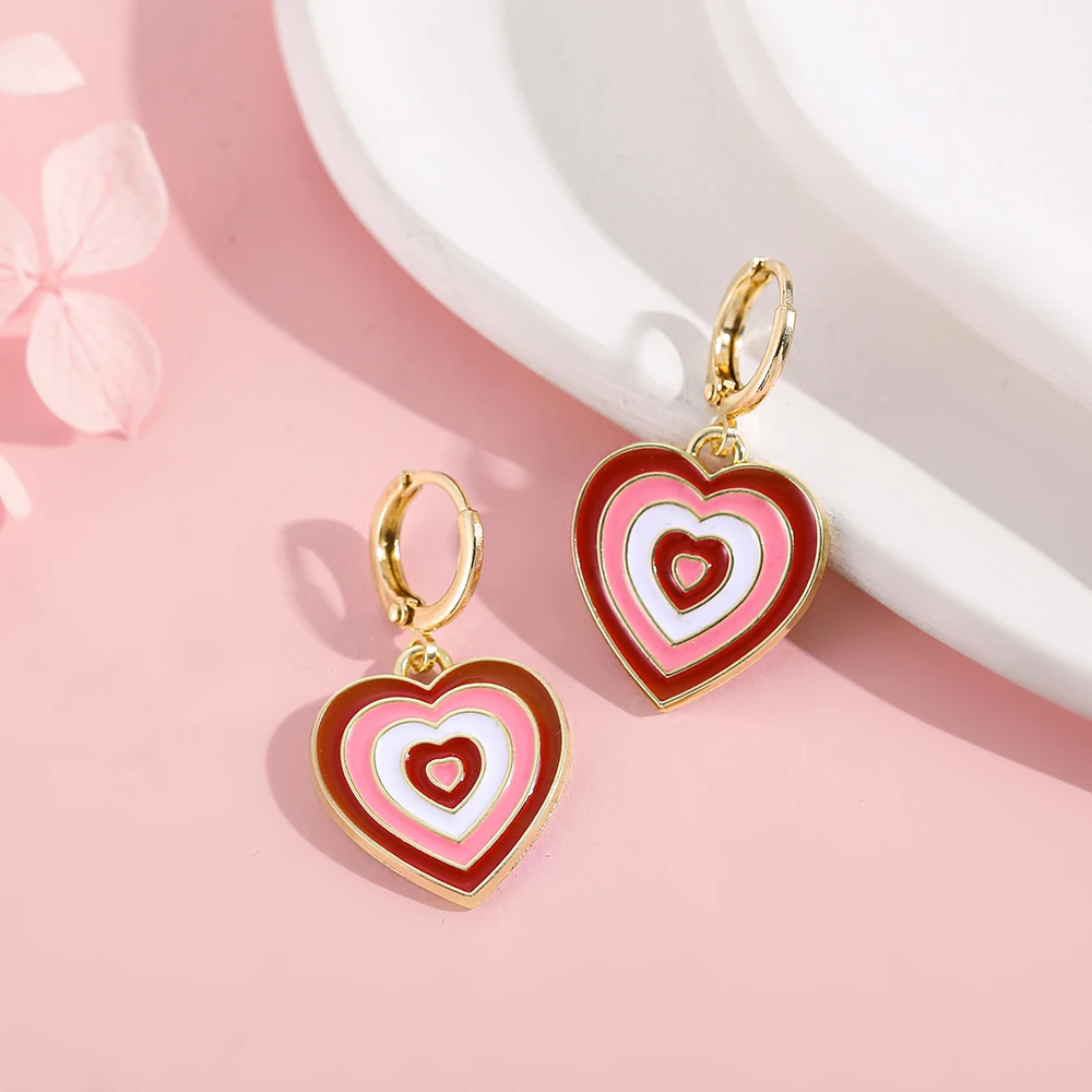 2022 Trendy Layered Heart Pendant Huggie Earrings Gold Color Metal Colorful Lover Heart Ear Buckle Hoops Female Jewelry
2022 Trendy Layered Heart Pendant Huggie Earrings Gold Color Metal Colorful Lover Heart Ear Buckle Hoops Female Jewelry