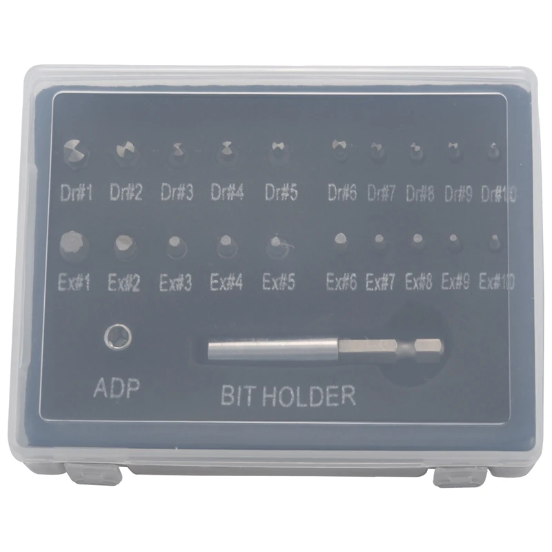 22 Pcs Damaged Screw Extractor Set Remove Broken Bolt Screw Remover With Magnetic Holder Socket Adapter
22 Pcs Damaged Screw Extractor Set Remove Broken Bolt Screw Remover With Magnetic Holder Socket Adapter