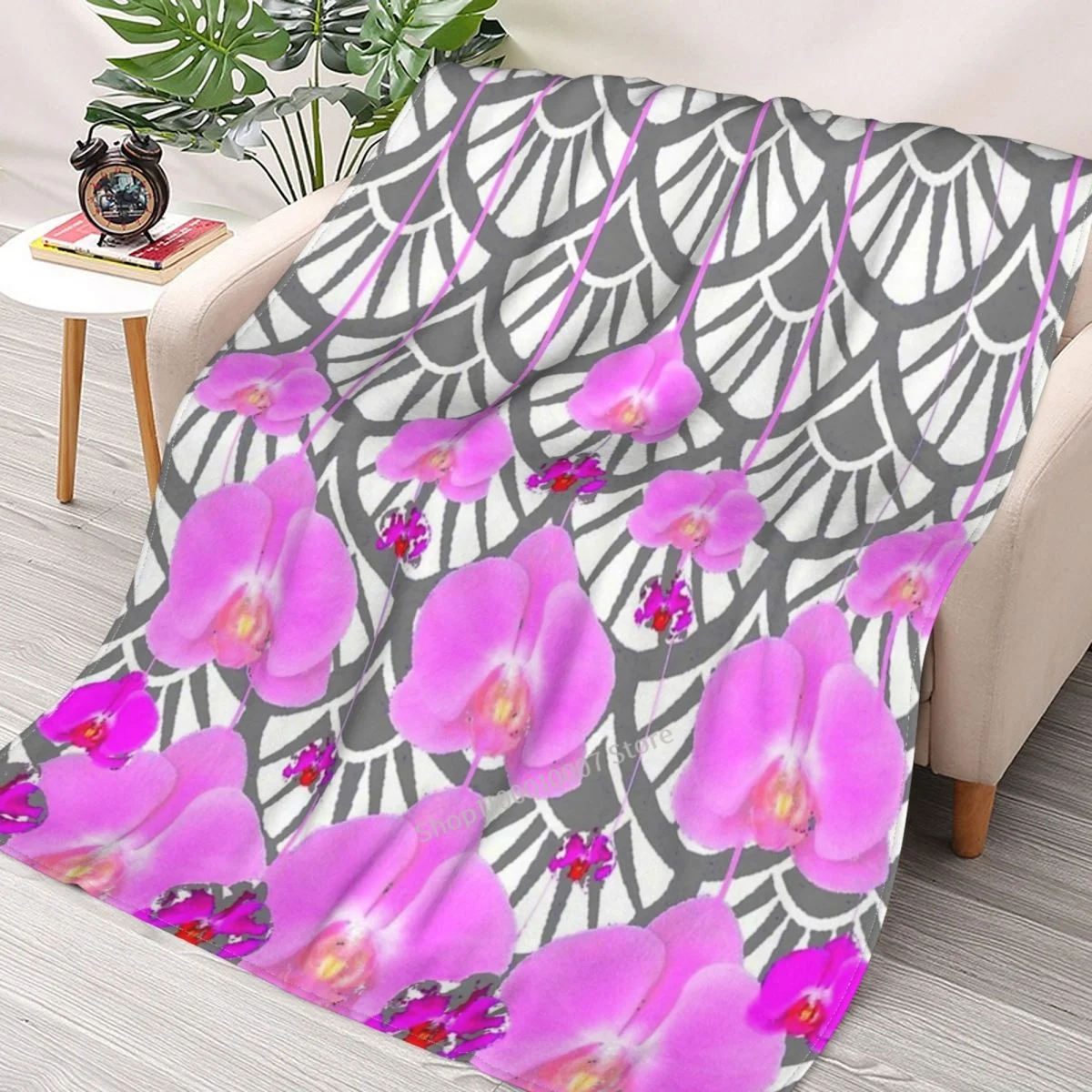 ORCHID FLOWERS GREY DECO PATTERN ABSTRACT Throw Blanket 3D printed sofa bedroom decorative blanket children adult Christmas gift 
ORCHID FLOWERS GREY DECO PATTERN ABSTRACT Throw Blanket 3D printed sofa bedroom decorative blanket children adult Christmas gift